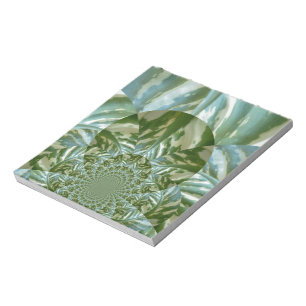 Eco Green Camo Kaleidoscope Art Print Design Notepad