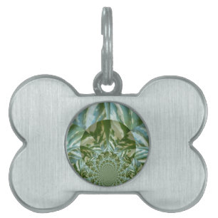 Eco Green Camo Kaleidoscope Art Print Design Pet Name Tag