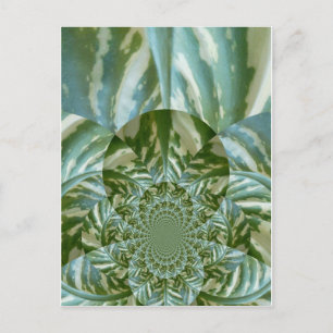 Eco Green Camo Kaleidoscope Art Print Design Postcard