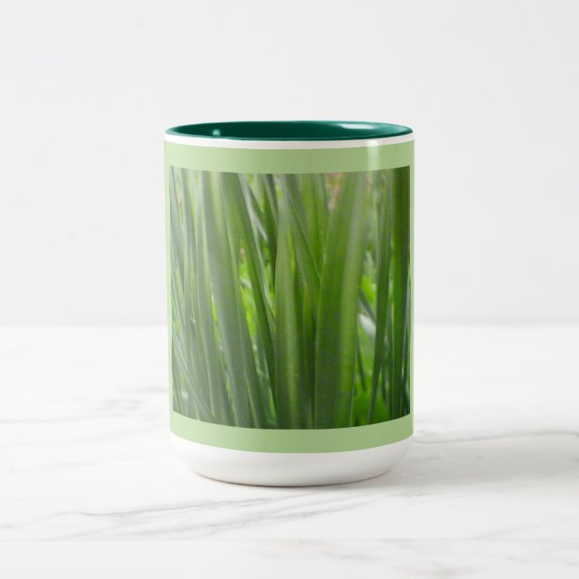 Eco Green Floral Two-Tone Coffee Mug (Center)
