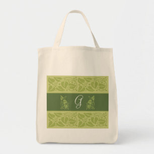 Eco Green Monogram Grocery Tote Bag