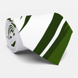 Eco Green & White Striped Abstract Pattern Tie