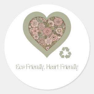 Eco & Heart-Friendly Love Classic Round Sticker