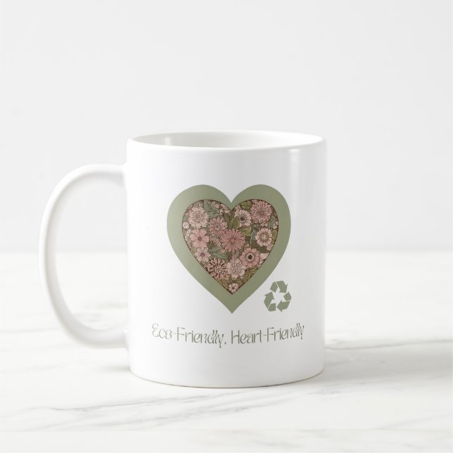 Eco & Heart-Friendly Love Coffee Mug (Left)