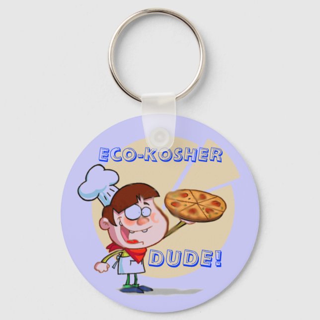 Eco-KOSHER, DUDE! Orthodox Key Ring (Front)