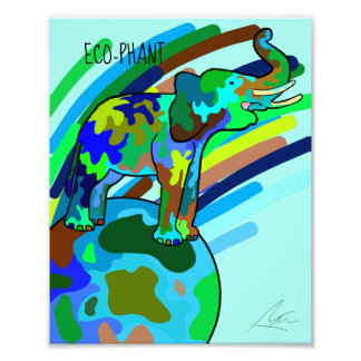 Eco-phant Earth Elephant Modern Art Photo Print