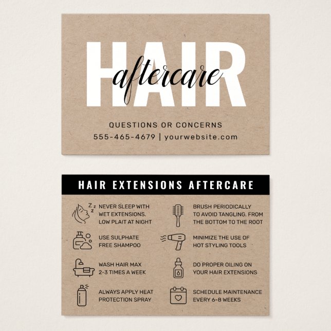 Eco Premium Kraft Hair Extensions Aftercare (Front & Back)