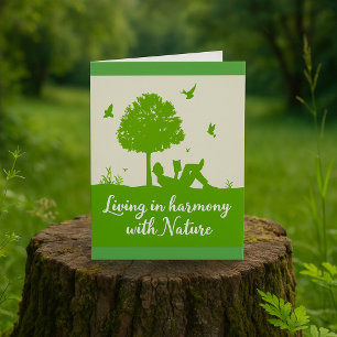 Eco Quote Living in Harmony with Nature Card