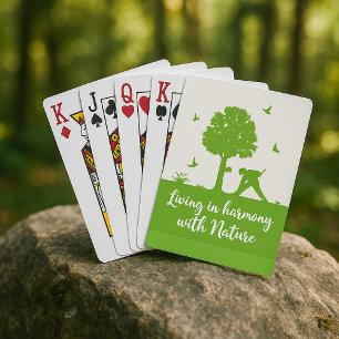 Eco Quote Living in Harmony with Nature Playing Cards