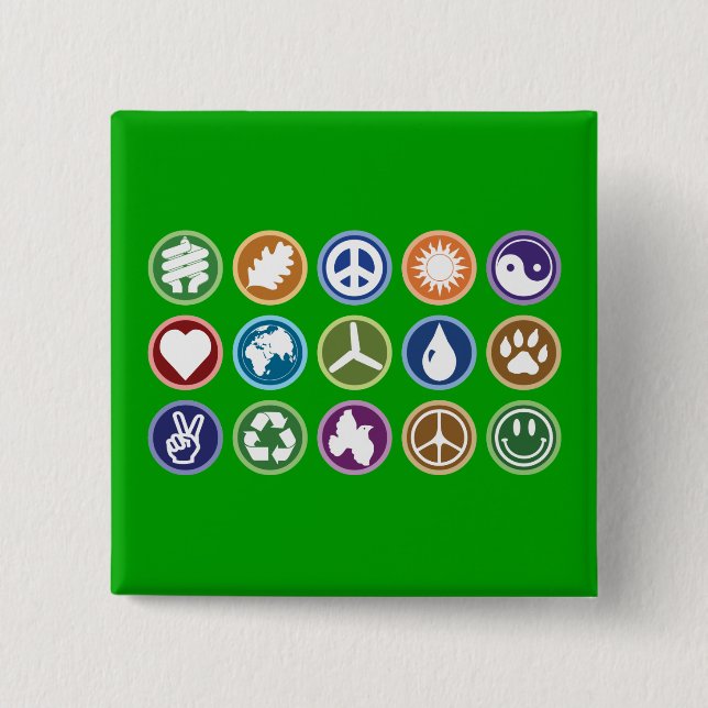 Eco Symbols 15 Cm Square Badge (Front)