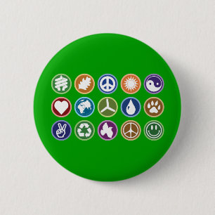 Eco Symbols 6 Cm Round Badge