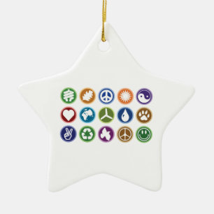 Eco Symbols Ceramic Ornament