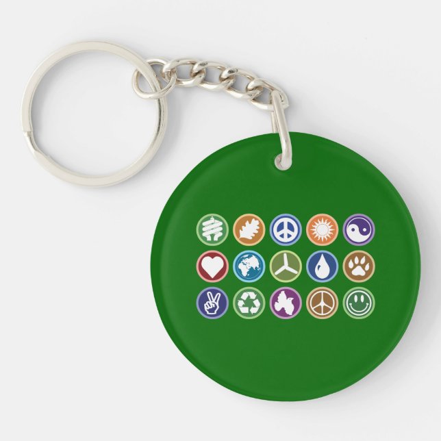 Eco Symbols Key Ring (Front)