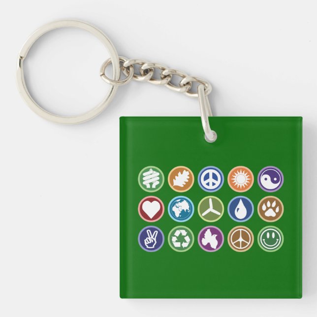 Eco Symbols Key Ring (Front)