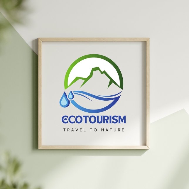 Eco Tourism Travel to Nature Mountain Water Logo Poster (Creator Uploaded)