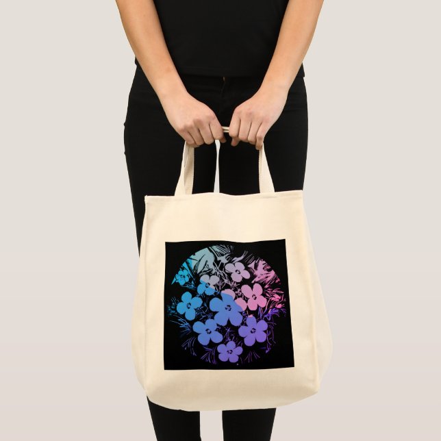 Eco Tropical Bloom Grocery Tote Bag (Front (Product))
