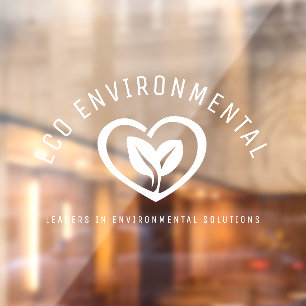 Eco two leaves heart logo white clothing business