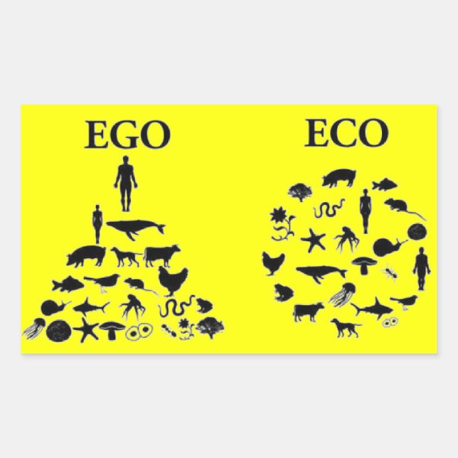 Eco vs Ego Rectangular Sticker (Front)