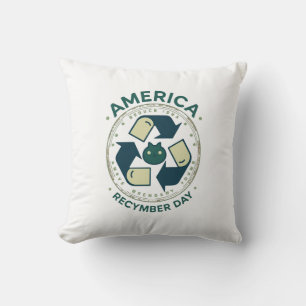 Eco Warrior Recycle Day Shirt Cushion