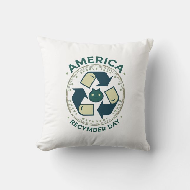 Eco Warrior Recycle Day Shirt Cushion (Front)