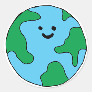 Ecofriendly Icon Happy Earth Clipart Ecofriendly Classic Round Sticker