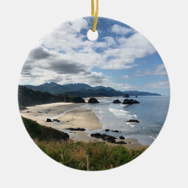 Ecola State Beach, OR Ceramic Ornament (Front)
