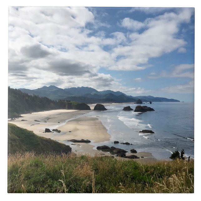 Ecola State Beach, OR Ceramic Tile (Front)