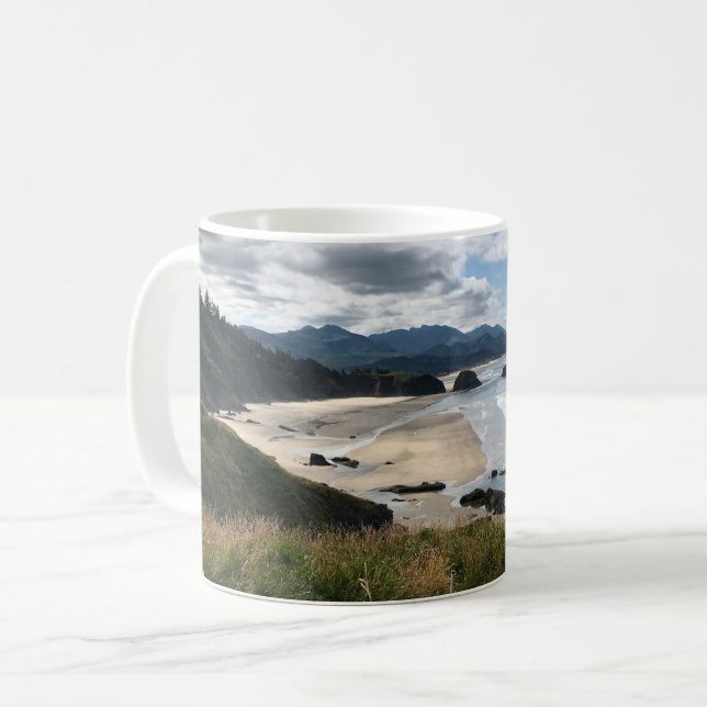 Ecola State Beach, Oregon Coffee Mug (Front Left)