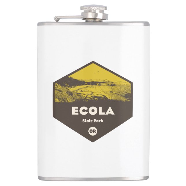 Ecola State Park Oregon Hip Flask (Front)