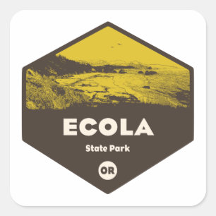 Ecola State Park Oregon Square Sticker