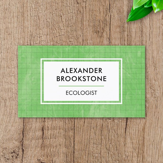 Ecologist Ecological Environmentalist Green Grid Business Card (Creator Uploaded)
