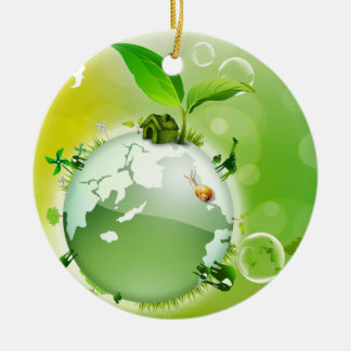 Ecology : the earth is our house - ceramic tree decoration