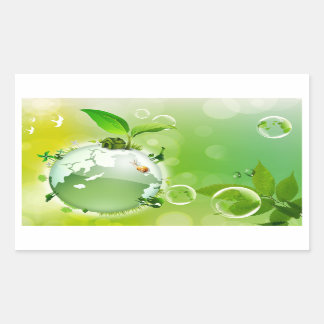 Ecology : the earth is our house - rectangular sticker
