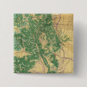 Economic Map of Colorado 15 Cm Square Badge