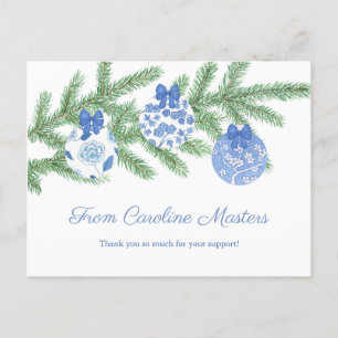 Economical Holidays Fir Tree Baubles Thank You Postcard