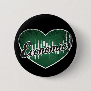 Economics Retro Heart Blackboard Love 6 Cm Round Badge