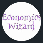 Economics Wizard Classic Round Sticker<br><div class="desc">Share your passion for economics with the world with this science fiction/fantasy inspired design</div>