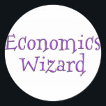 Economics Wizard Classic Round Sticker<br><div class="desc">Share your passion for economics with the world with this science fiction/fantasy inspired design</div>