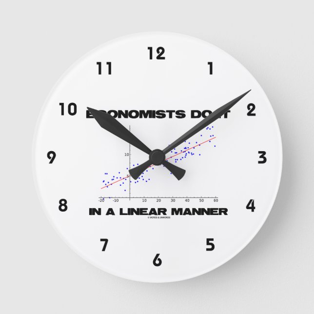 Economists Do It In A Linear Manner Regression Round Clock (Front)