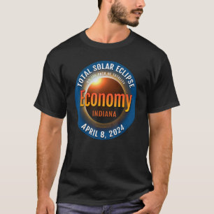Economy Indiana IN Total Solar Eclipse 2024 3 T-Shirt