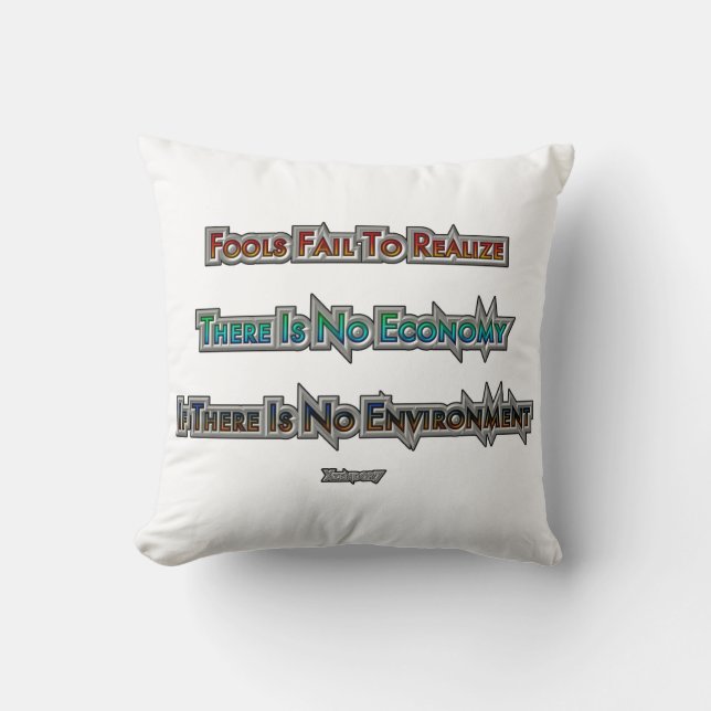 Economy vs Environment Cushion (Front)