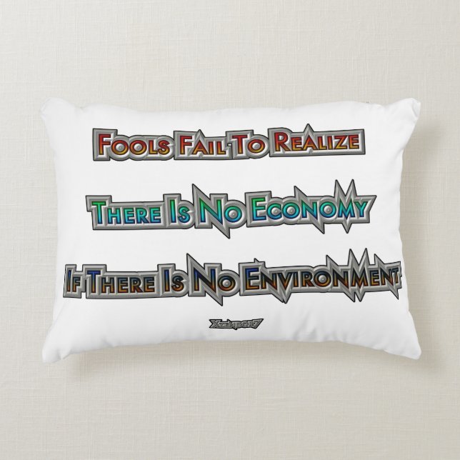 Economy vs Environment Decorative Cushion (Front)