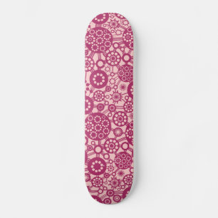 Ecosystem - Crimson on Faded Pink Skateboard