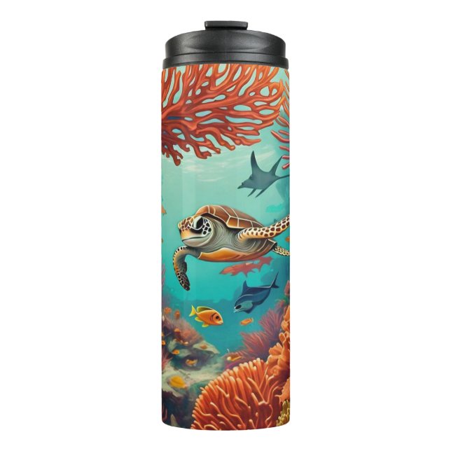 "Ecosystem Elegance" Thermal Tumbler (Front)