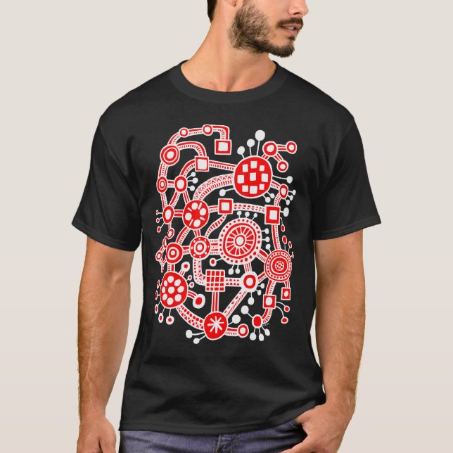Ecosystem III - White and Red T-Shirt (Front)