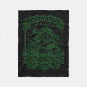 Ecosystem life in balance crest design  fleece blanket