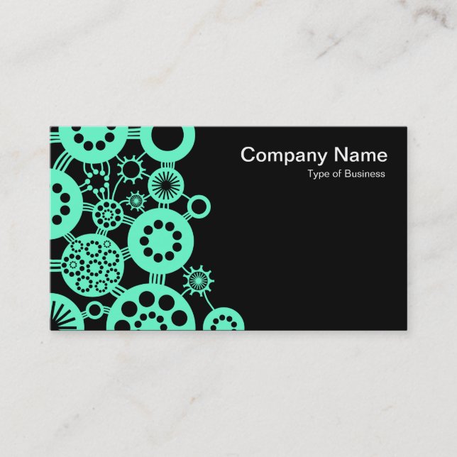 Ecosystem - Turquoise on Black Business Card (Front)