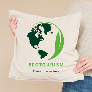 Ecotourism Green Travel to Nature Cushion