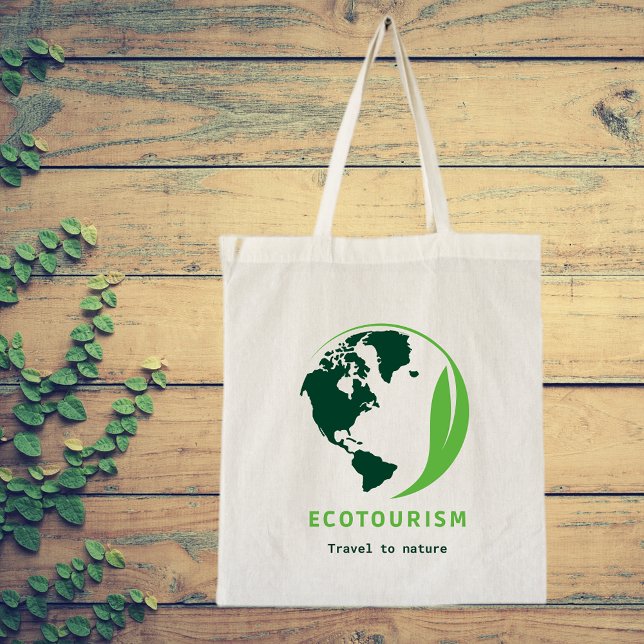 Ecotourism Green Travel to Nature Tote Bag (Creator Uploaded)