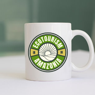 Ecotourism in Amazonia Rainforest Slow Travel Logo Coffee Mug